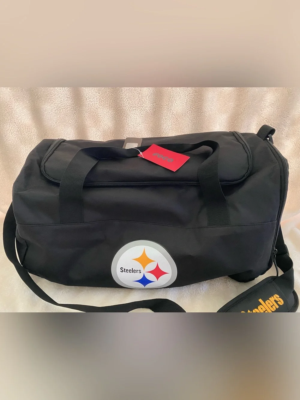Men's Steeler NFL Black Duffel Bag NWT